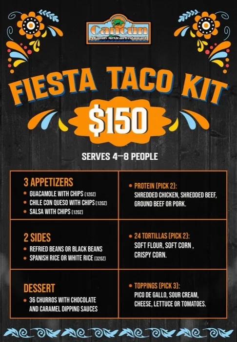 Fiesta Taco Kit — $150, serves 4–8